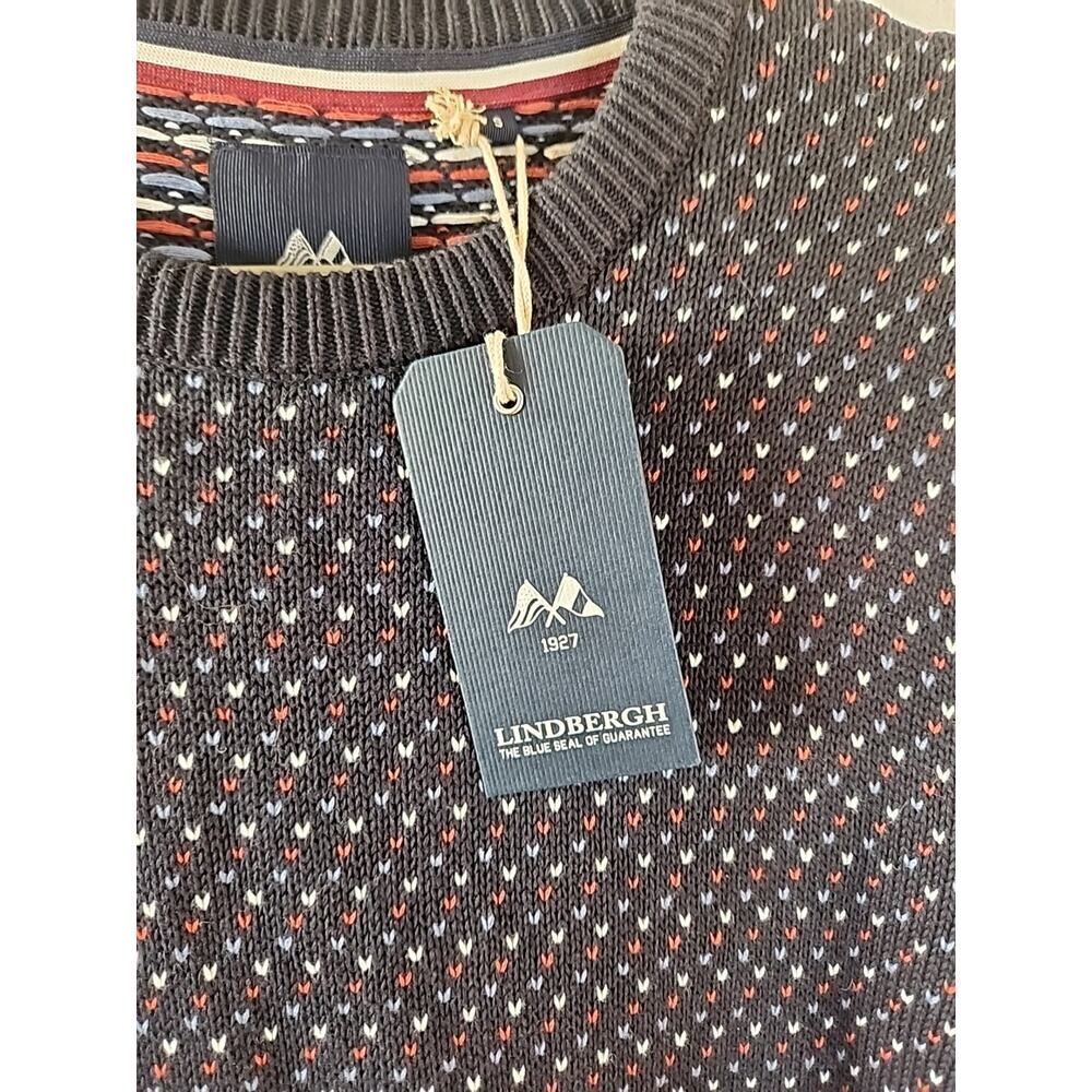 Lindbergh Sweater Crew Neck Knit Patriotic Red White Blue Men’s Sz Small NWT - Picture 3 of 6